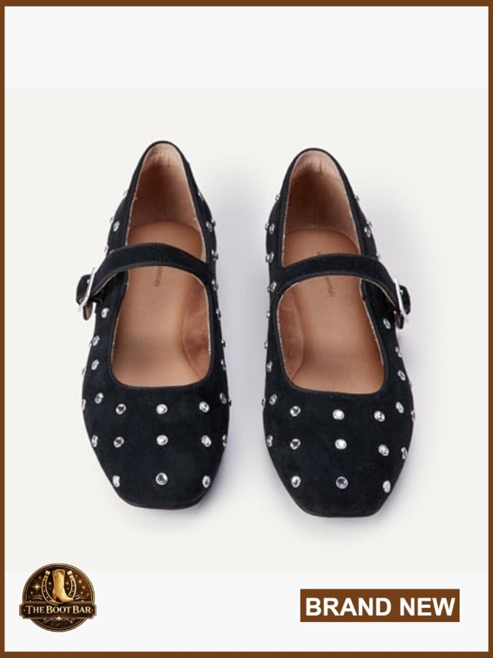 Women's Velvet Mary Jane Ballet Flat with Buckle Strap - Picture 2 of 6
